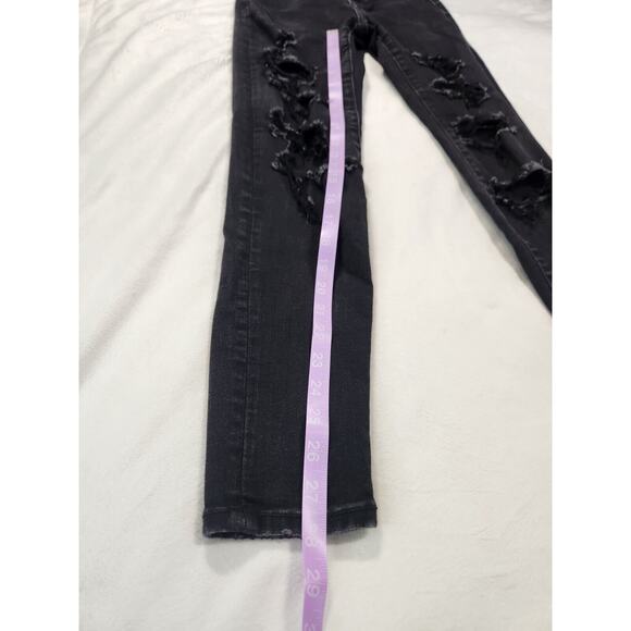 Sz 0 American Eagle Jeans Distressed Black Jegging Charcoal Wash Womens Size 0 - Picture 6 of 10